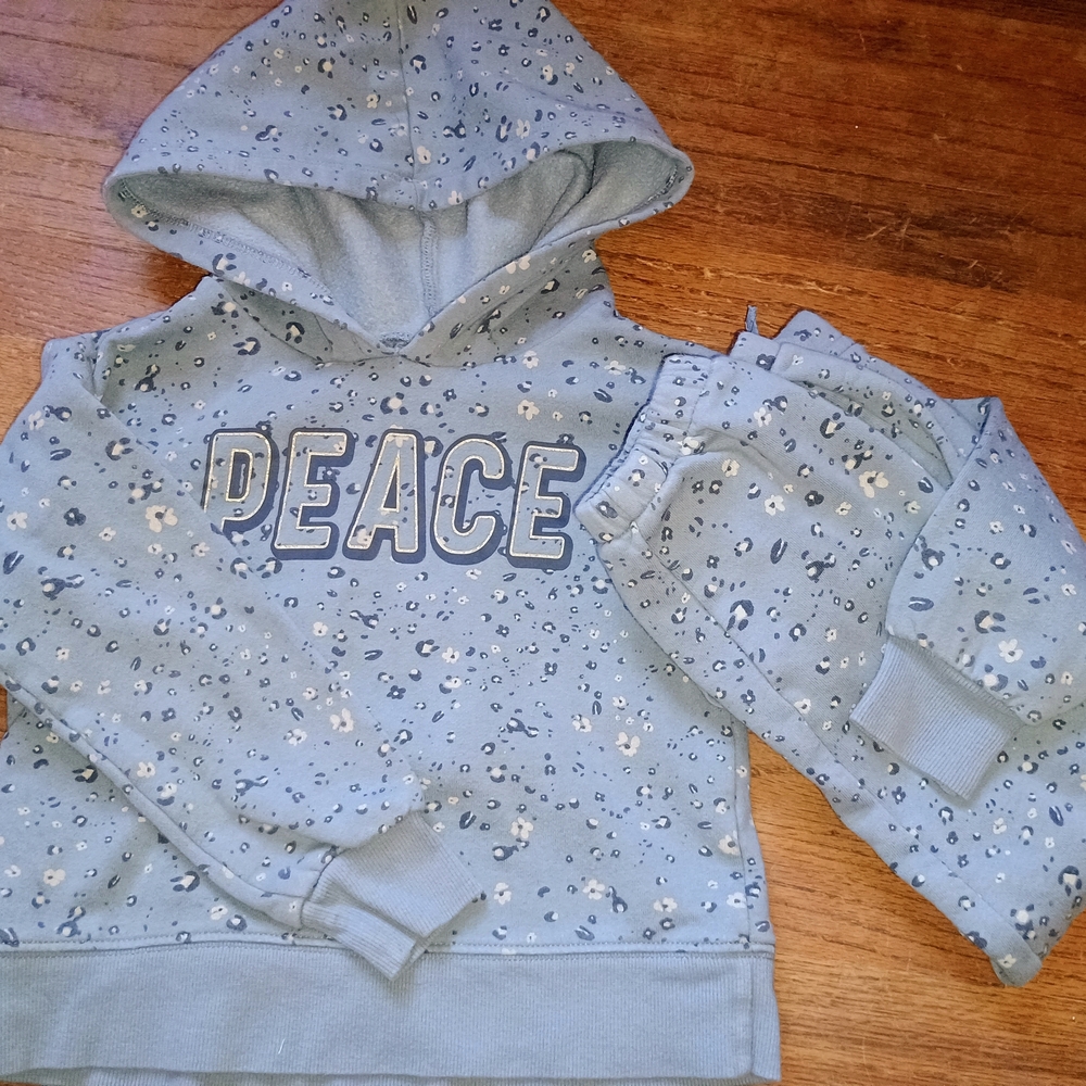 Carter's Blue Peace Hoodie and Pants Set